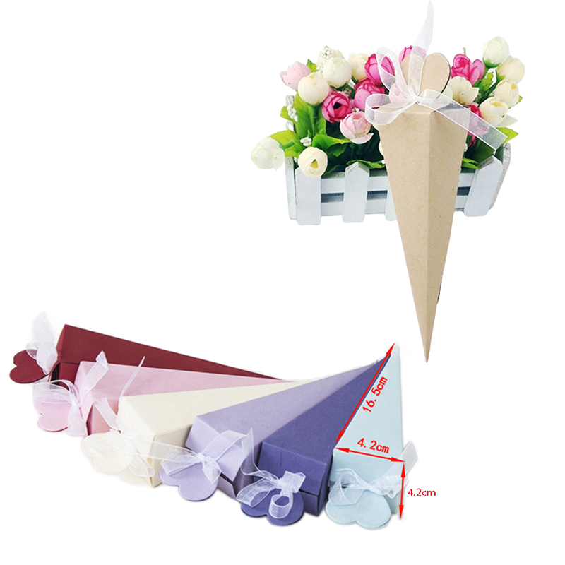 Cotton Candy Cone - 10/20/50Pcs Pudełko na cukierki ślubne w