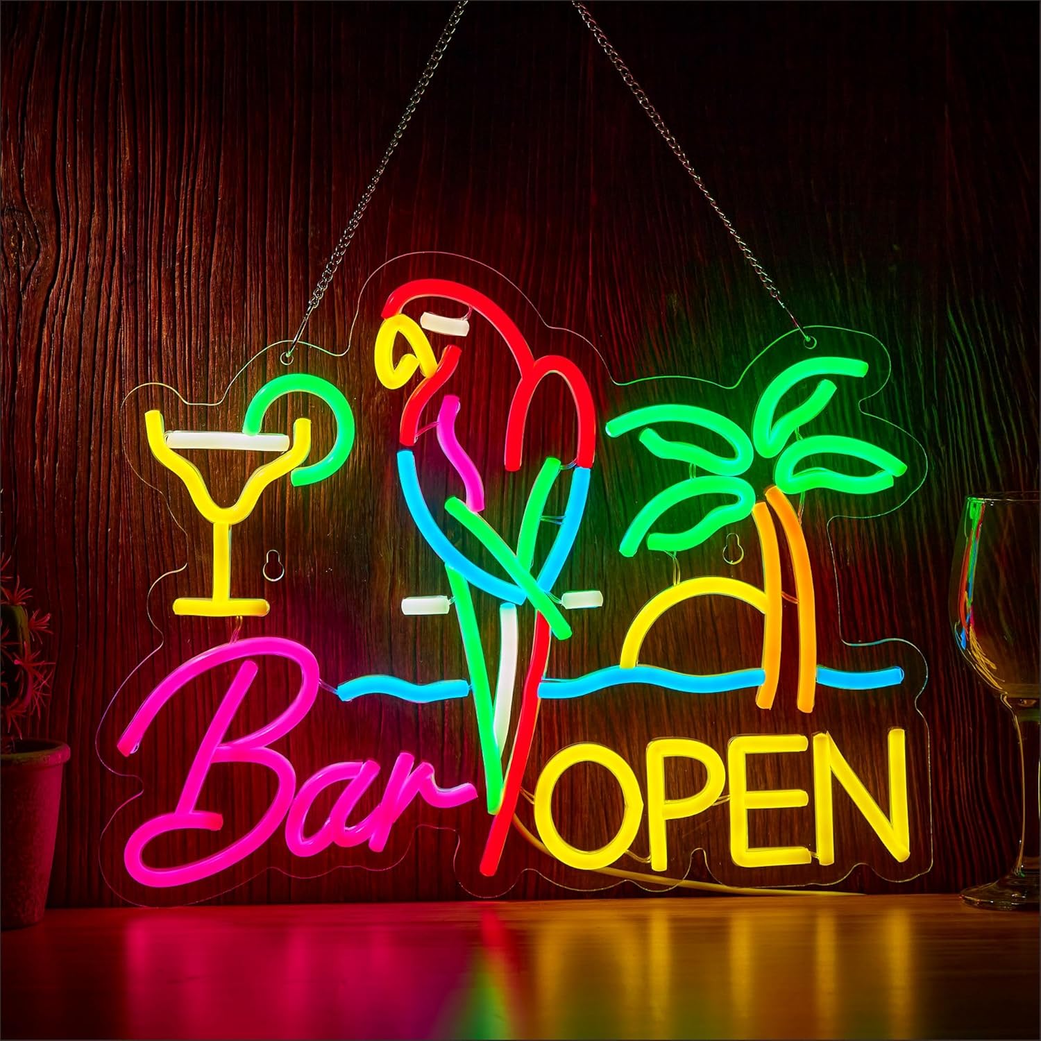 Neon Sign Party - Neonowy szyld barowy, dekoracja ścienna, lampka