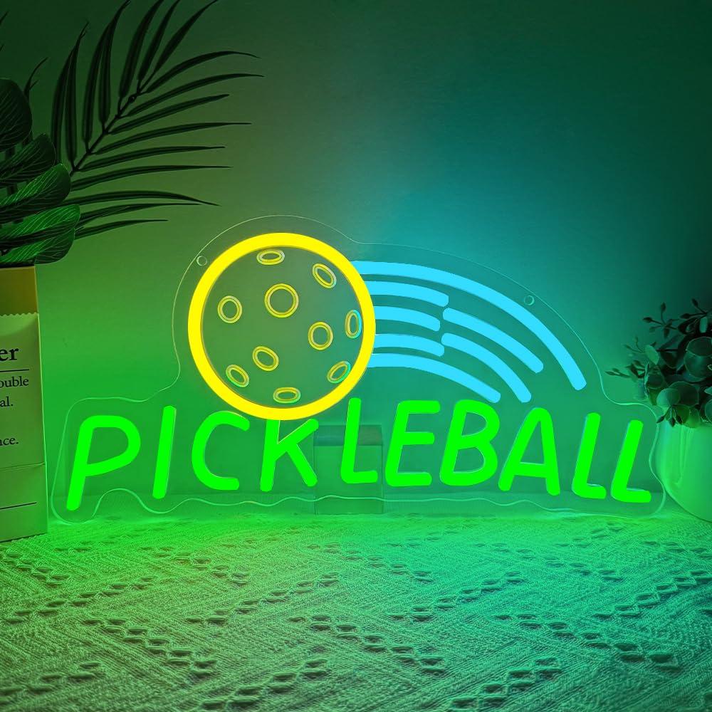 Neon Sign Party - Neonowy Znak Pickleball, Ściemnialne Lampy LED