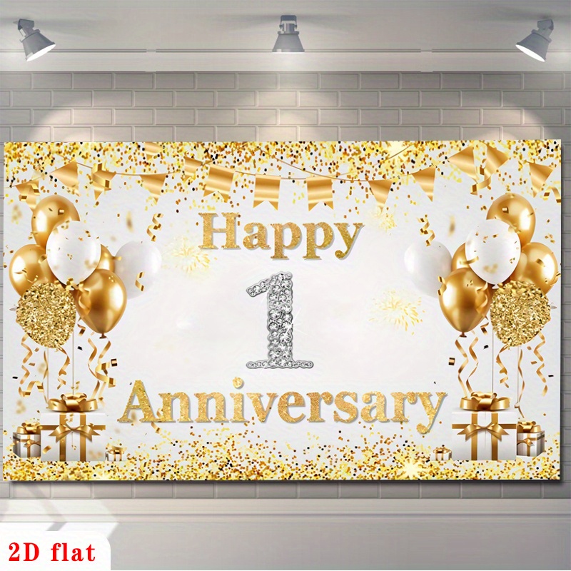 2D Płaski Złoty Biały Balonowy – Party Banner Gold recenzja i cena