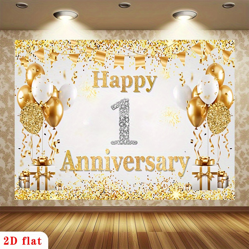 2D Płaski Złoty Biały Balonowy – Party Banner Gold recenzja i cena