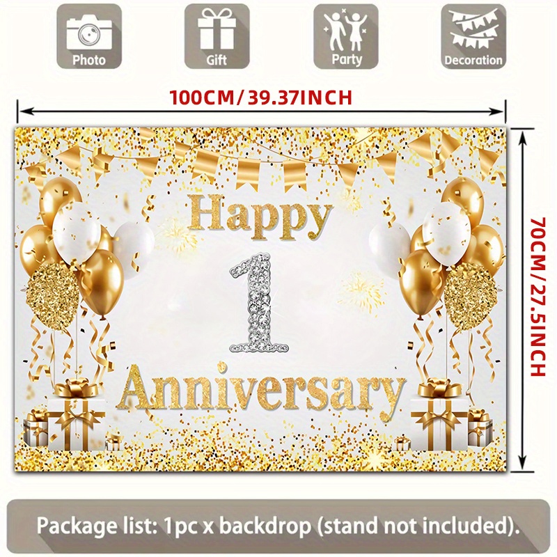 2D Płaski Złoty Biały Balonowy – Party Banner Gold recenzja i cena