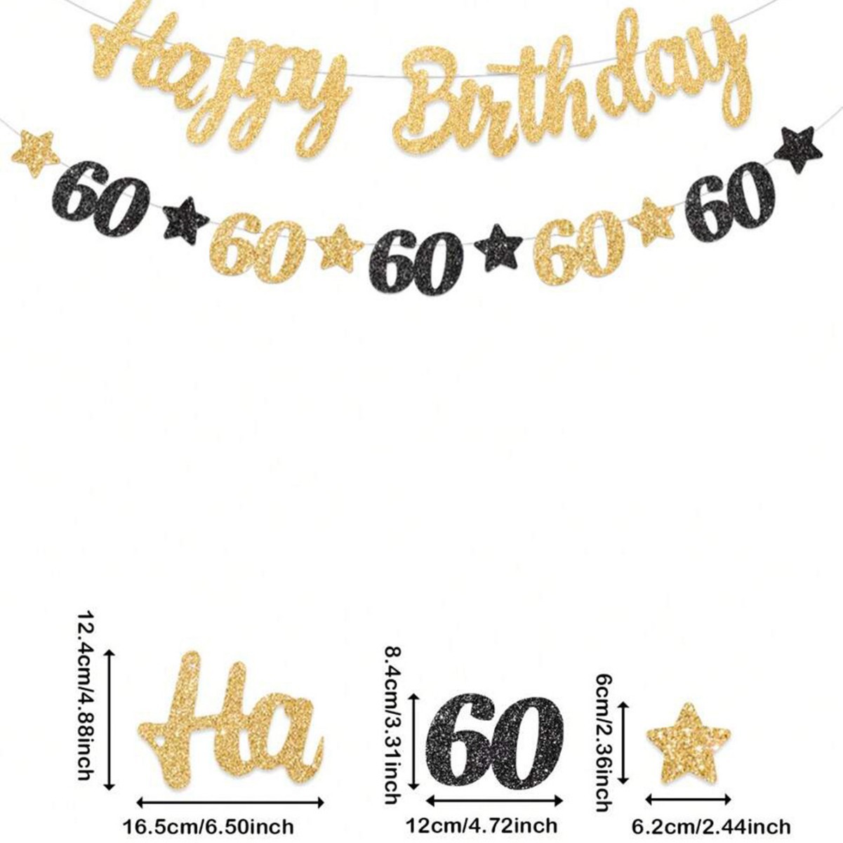 Czarno-złote dekoracje na 60.  – Party Banner Gold recenzja i cena