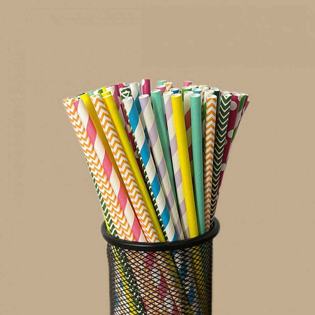 100 szt. Kolorowe słomki w pas – Paper Straw Color recenzja i cena