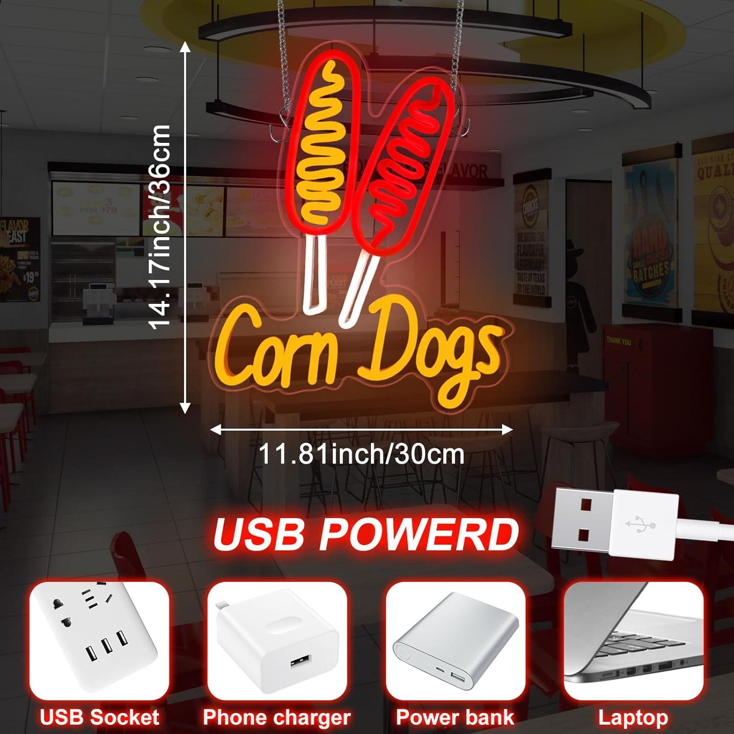 Neonowy szyld Corn Dog, przeką – Neon Sign Party recenzja i cena